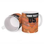 Custom Tigers Ceramic Mug Warrior Mascot With Aboriginal Indigenous
