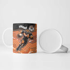 Custom Tigers Ceramic Mug Warrior Mascot With Aboriginal Indigenous