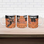 Custom Tigers Ceramic Mug Warrior Mascot With Aboriginal Indigenous