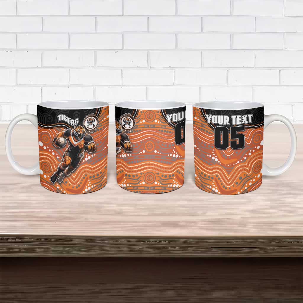 Custom Tigers Ceramic Mug Warrior Mascot With Aboriginal Indigenous
