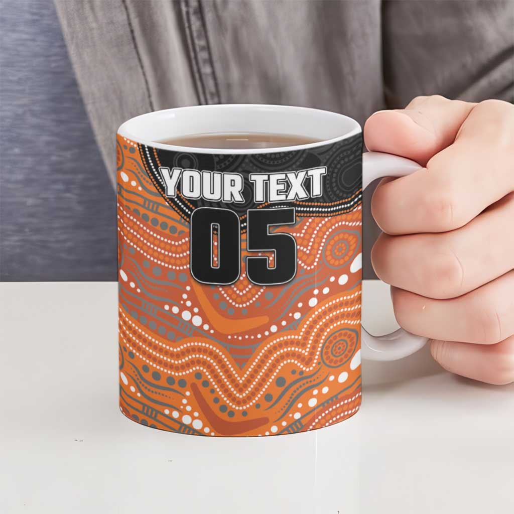 Custom Tigers Ceramic Mug Warrior Mascot With Aboriginal Indigenous