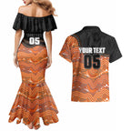 Custom Tigers Couples Matching Mermaid Dress and Hawaiian Shirt Warrior Mascot With Aboriginal Indigenous