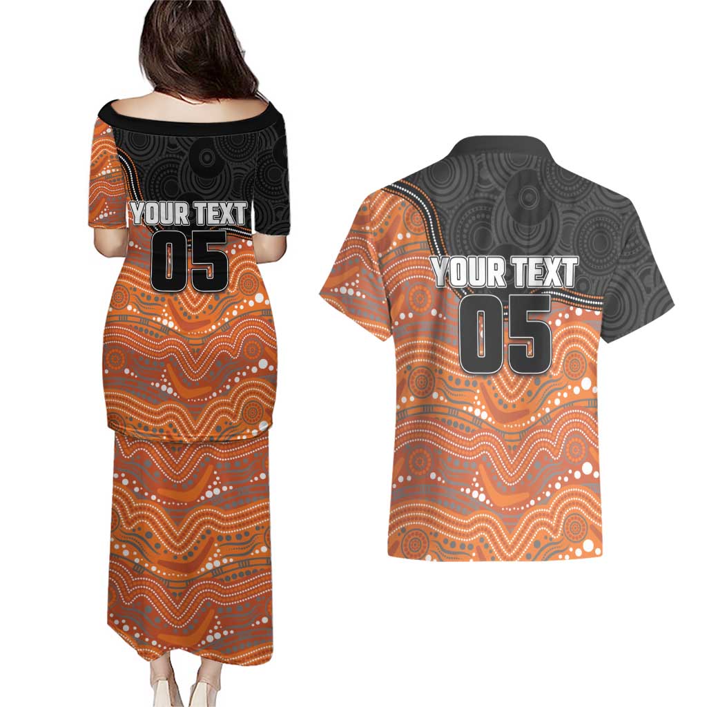 Custom Tigers Couples Matching Puletasi and Hawaiian Shirt Warrior Mascot With Aboriginal Indigenous