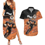 Custom Tigers Couples Matching Summer Maxi Dress and Hawaiian Shirt Warrior Mascot With Aboriginal Indigenous