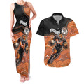 Custom Tigers Couples Matching Tank Maxi Dress and Hawaiian Shirt Warrior Mascot With Aboriginal Indigenous