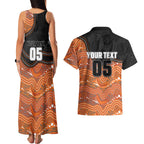 Custom Tigers Couples Matching Tank Maxi Dress and Hawaiian Shirt Warrior Mascot With Aboriginal Indigenous