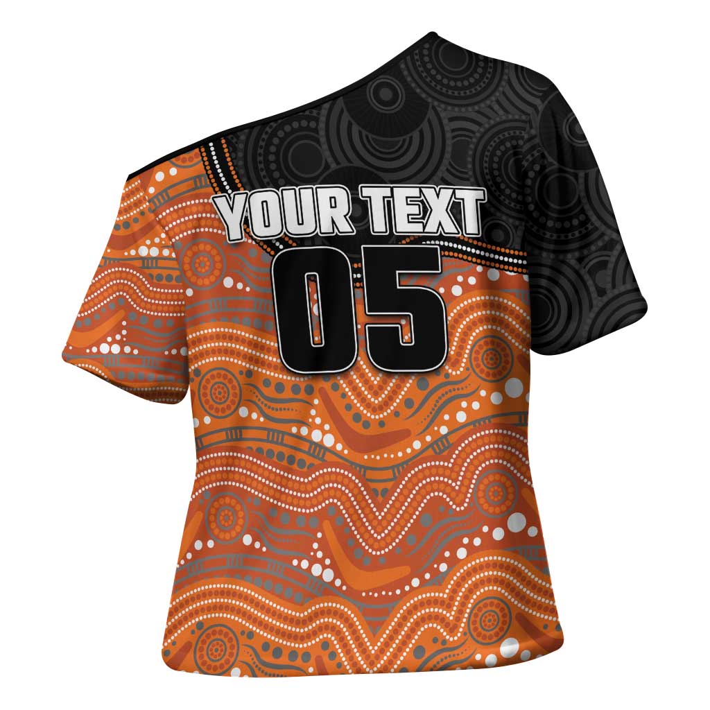 Custom Tigers Cross Shoulder Shirt Warrior Mascot With Aboriginal Indigenous