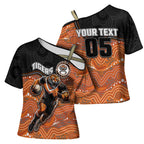 Custom Tigers Cross Shoulder Shirt Warrior Mascot With Aboriginal Indigenous