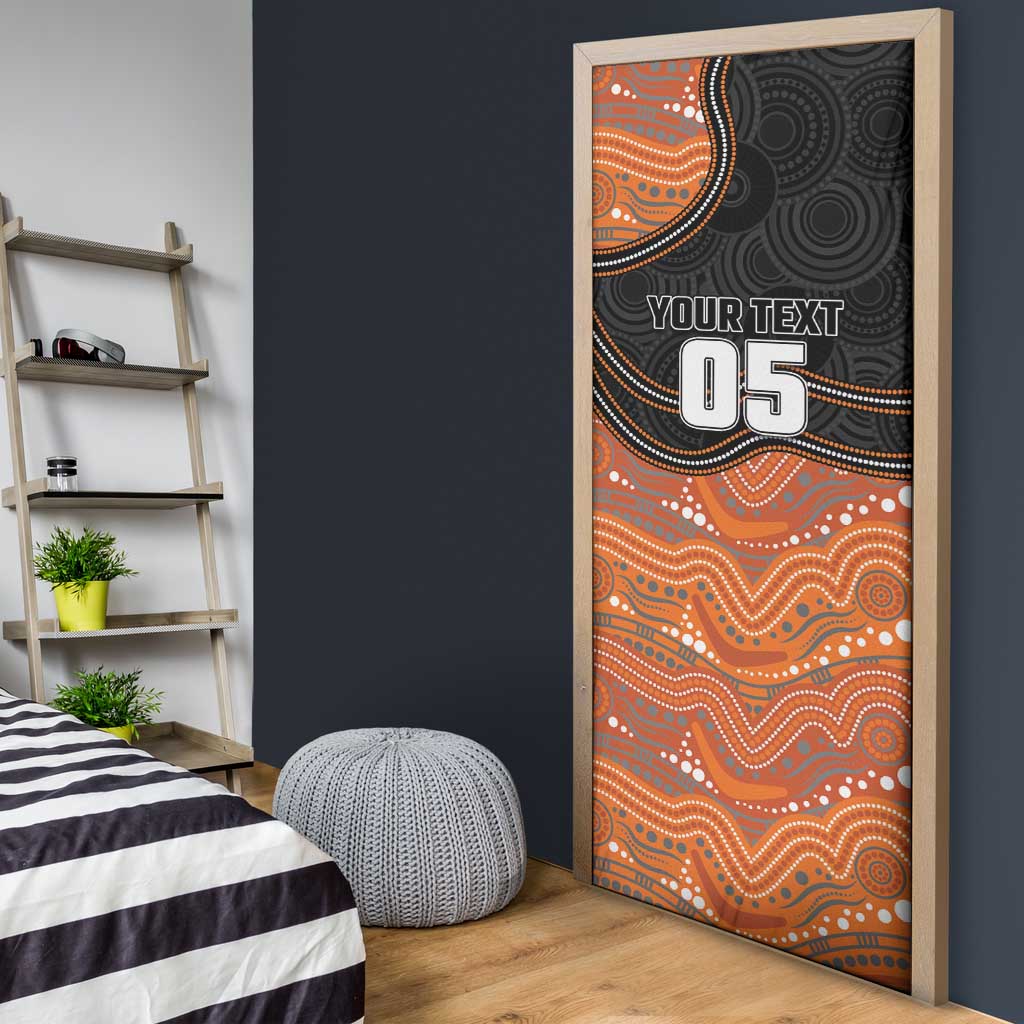 Custom Tigers Door Cover Warrior Mascot With Aboriginal Indigenous