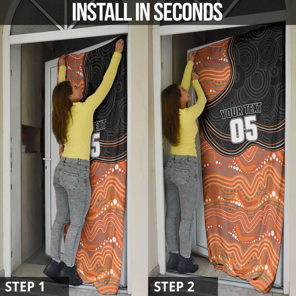 Custom Tigers Door Cover Warrior Mascot With Aboriginal Indigenous