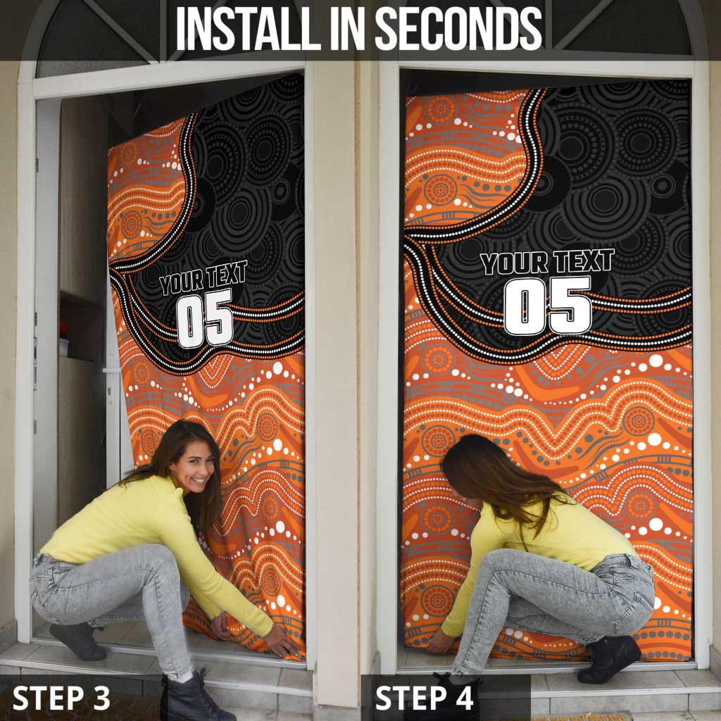 Custom Tigers Door Cover Warrior Mascot With Aboriginal Indigenous