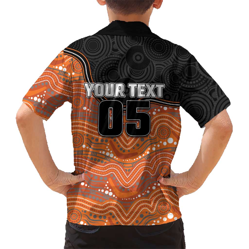 Custom Tigers Family Matching Off Shoulder Maxi Dress and Hawaiian Shirt Warrior Mascot With Aboriginal Indigenous