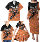 Custom Tigers Family Matching Puletasi and Hawaiian Shirt Warrior Mascot With Aboriginal Indigenous