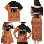 Custom Tigers Family Matching Puletasi and Hawaiian Shirt Warrior Mascot With Aboriginal Indigenous