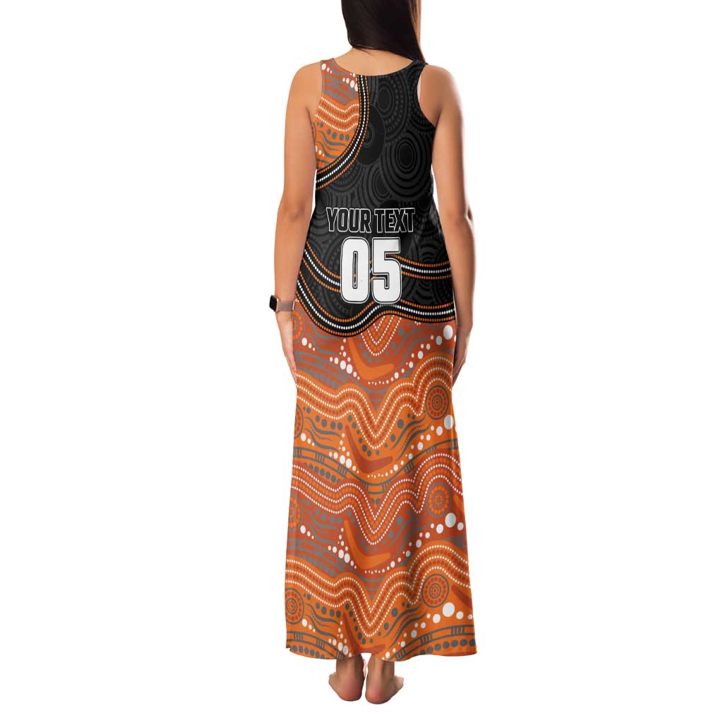 Custom Tigers Family Matching Tank Maxi Dress and Hawaiian Shirt Warrior Mascot With Aboriginal Indigenous