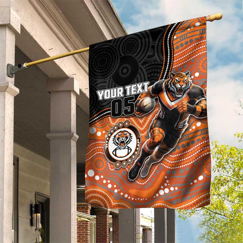 Custom Tigers Garden Flag Warrior Mascot With Aboriginal Indigenous