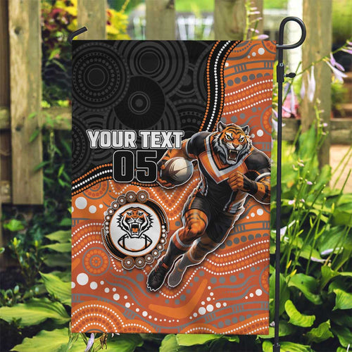 Custom Tigers Garden Flag Warrior Mascot With Aboriginal Indigenous