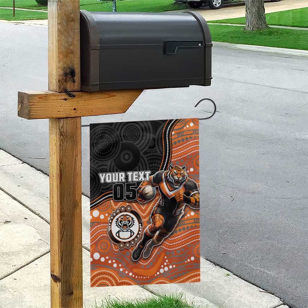 Custom Tigers Garden Flag Warrior Mascot With Aboriginal Indigenous