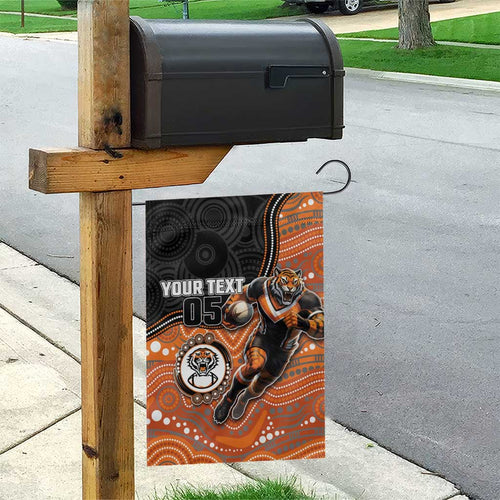 Custom Tigers Garden Flag Warrior Mascot With Aboriginal Indigenous
