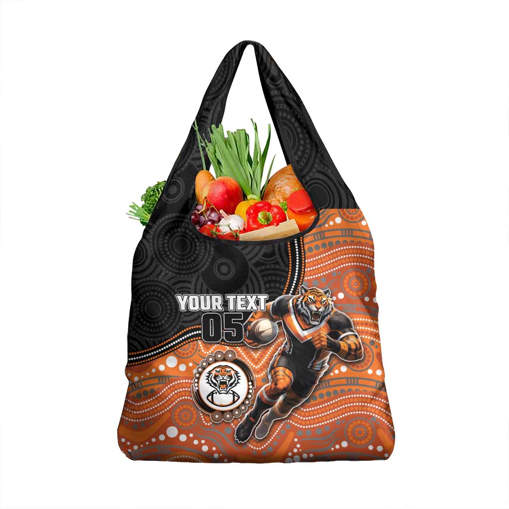 Custom Tigers Grocery Bag Warrior Mascot With Aboriginal Indigenous