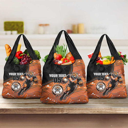Custom Tigers Grocery Bag Warrior Mascot With Aboriginal Indigenous