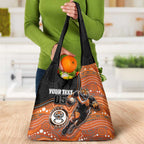 Custom Tigers Grocery Bag Warrior Mascot With Aboriginal Indigenous