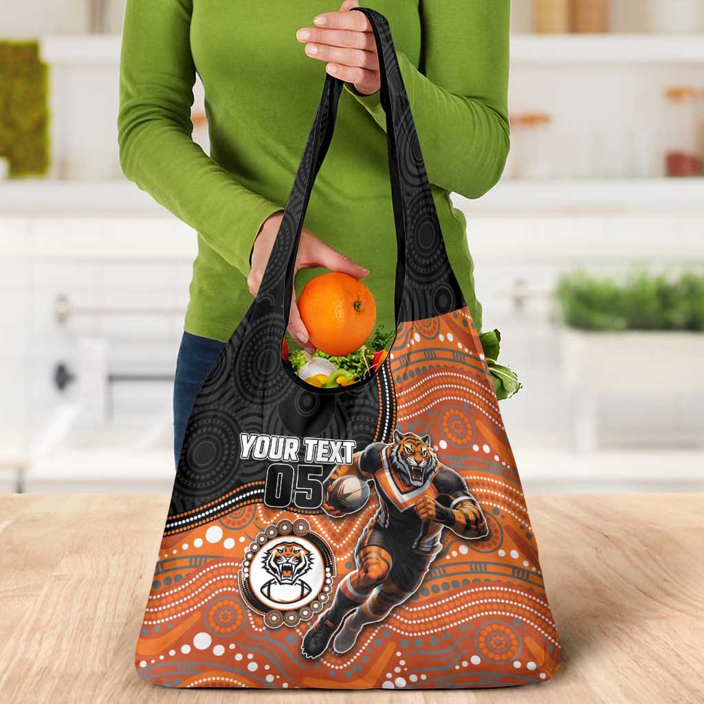 Custom Tigers Grocery Bag Warrior Mascot With Aboriginal Indigenous