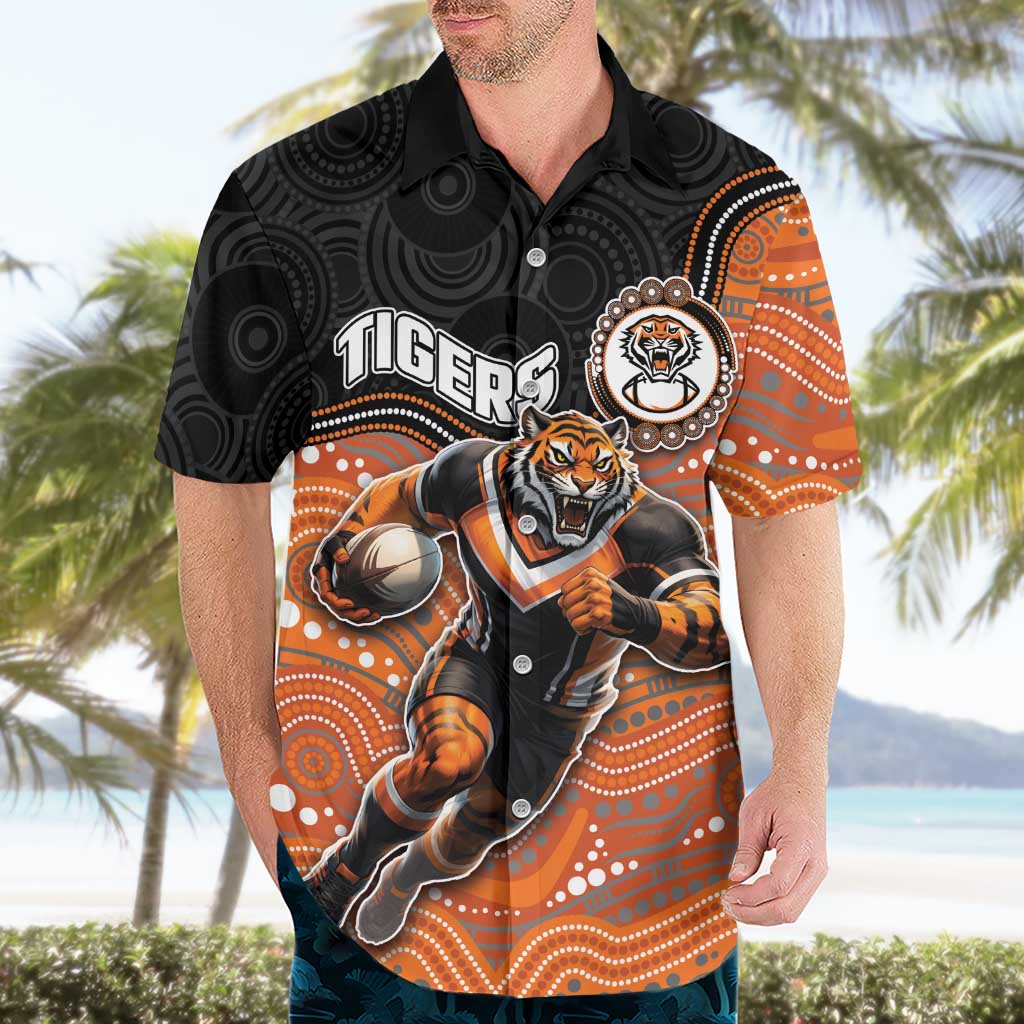 Custom Tigers Hawaiian Shirt Warrior Mascot With Aboriginal Indigenous