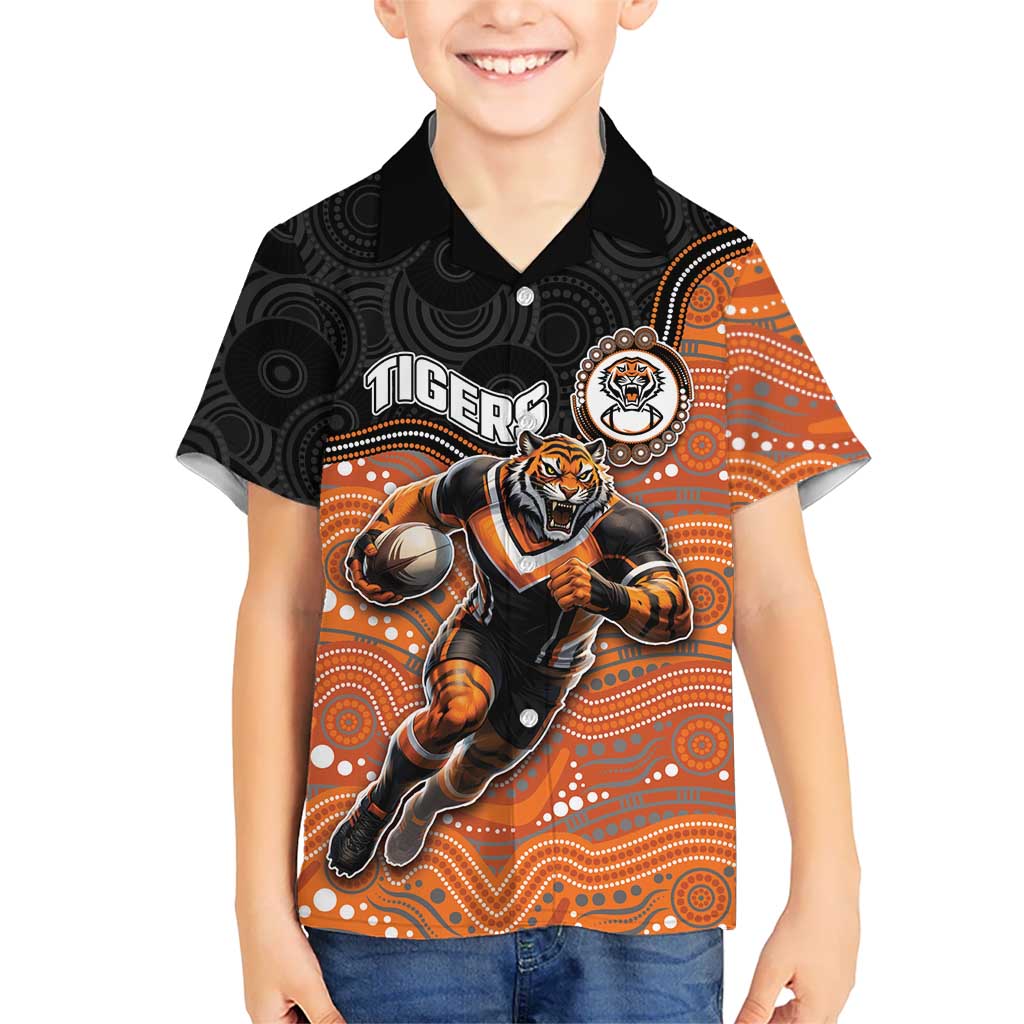 Custom Tigers Hawaiian Shirt Warrior Mascot With Aboriginal Indigenous
