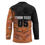 Custom Tigers Hockey Jersey Warrior Mascot With Aboriginal Indigenous