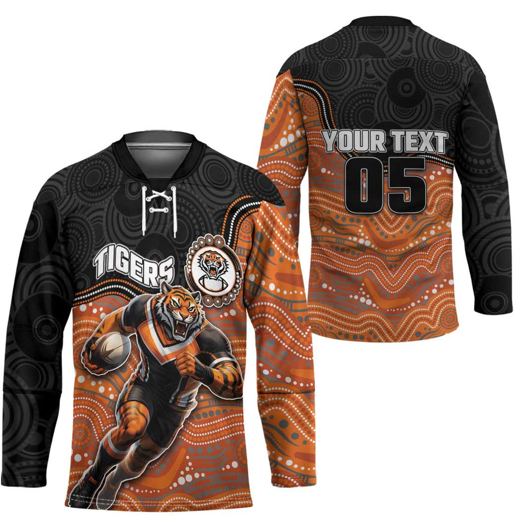 Custom Tigers Hockey Jersey Warrior Mascot With Aboriginal Indigenous