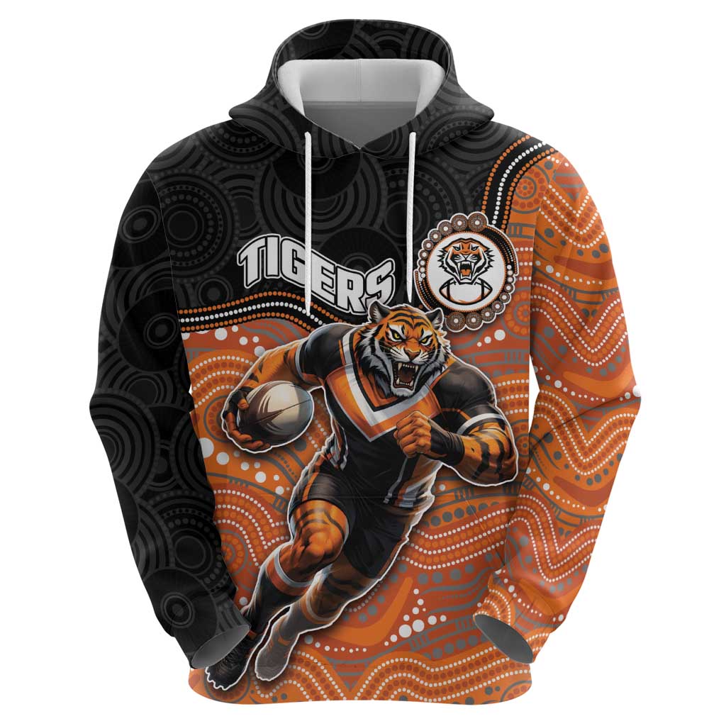 Custom Tigers Hoodie Warrior Mascot With Aboriginal Indigenous