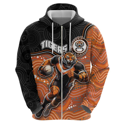 Custom Tigers Hoodie Warrior Mascot With Aboriginal Indigenous