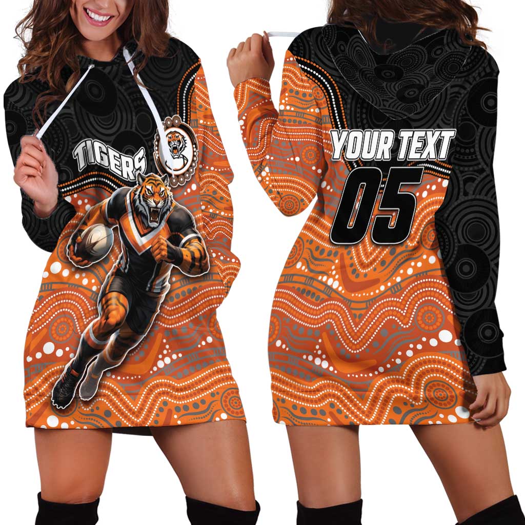 Custom Tigers Hoodie Dress Warrior Mascot With Aboriginal Indigenous