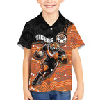 Custom Tigers Kid Hawaiian Shirt Warrior Mascot With Aboriginal Indigenous