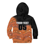 Custom Tigers Kid Hoodie Warrior Mascot With Aboriginal Indigenous