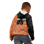Custom Tigers Kid Hoodie Warrior Mascot With Aboriginal Indigenous