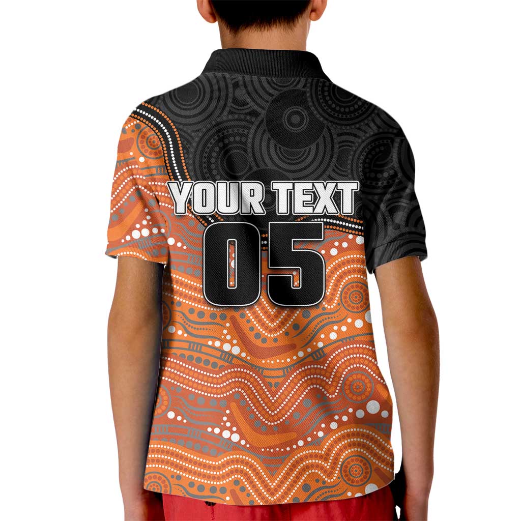Custom Tigers Kid Polo Shirt Warrior Mascot With Aboriginal Indigenous