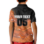 Custom Tigers Kid Polo Shirt Warrior Mascot With Aboriginal Indigenous