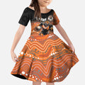 Custom Tigers Kid Short Sleeve Dress Warrior Mascot With Aboriginal Indigenous