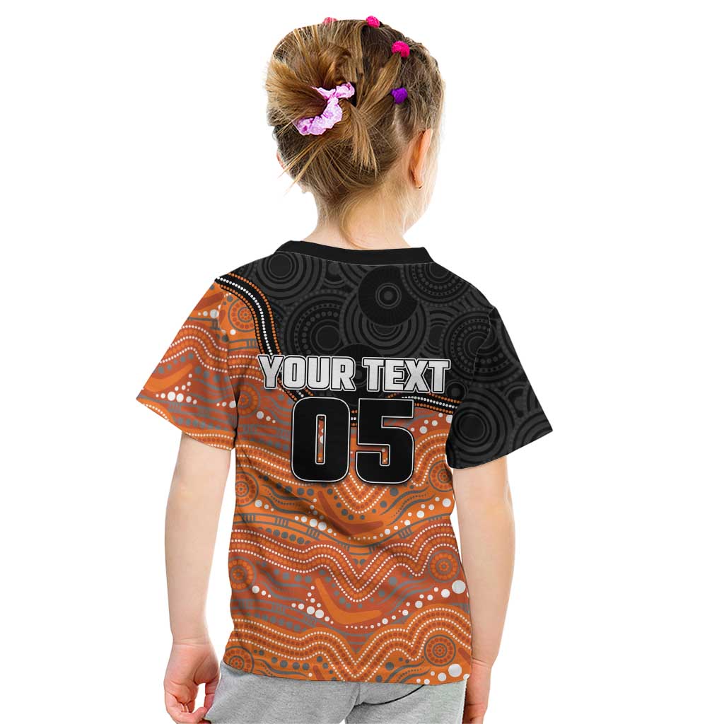 Custom Tigers Kid T Shirt Warrior Mascot With Aboriginal Indigenous