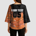 Custom Tigers Kimono Sleeve Blouse Warrior Mascot With Aboriginal Indigenous