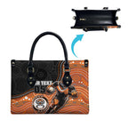 Custom Tigers Leather Bag Warrior Mascot With Aboriginal Indigenous