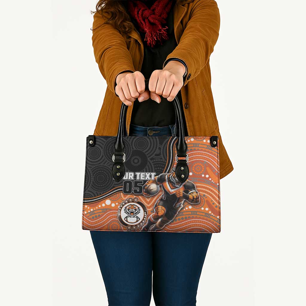 Custom Tigers Leather Bag Warrior Mascot With Aboriginal Indigenous