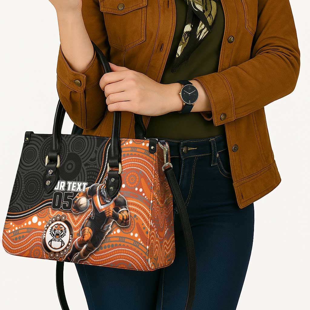 Custom Tigers Leather Bag Warrior Mascot With Aboriginal Indigenous