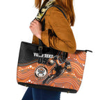 Custom Tigers Leather Tote Bag Warrior Mascot With Aboriginal Indigenous