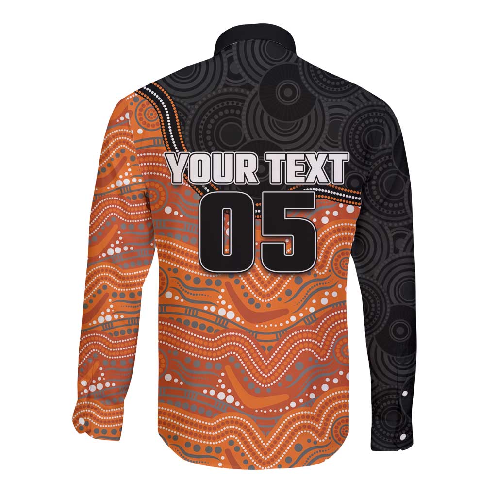 Custom Tigers Long Sleeve Button Shirt Warrior Mascot With Aboriginal Indigenous