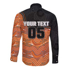 Custom Tigers Long Sleeve Button Shirt Warrior Mascot With Aboriginal Indigenous