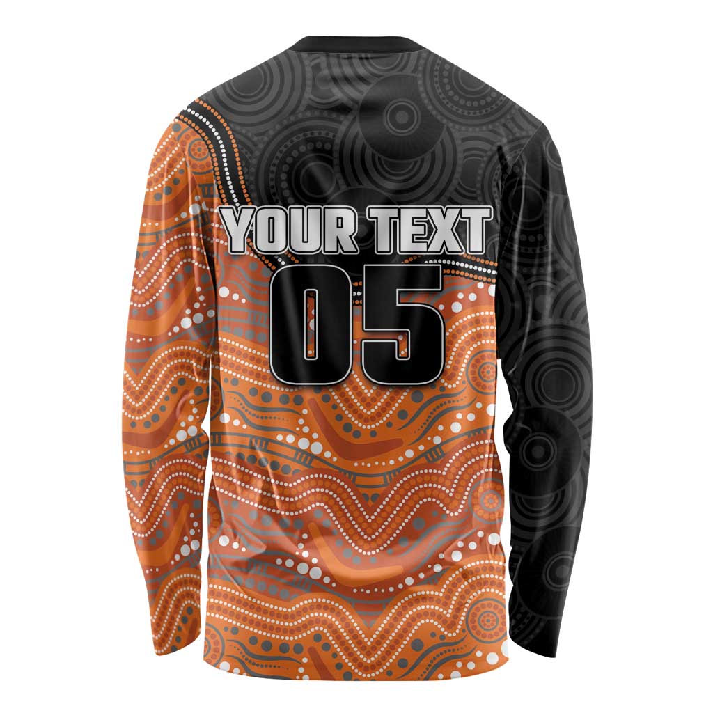 Custom Tigers Long Sleeve Shirt Warrior Mascot With Aboriginal Indigenous