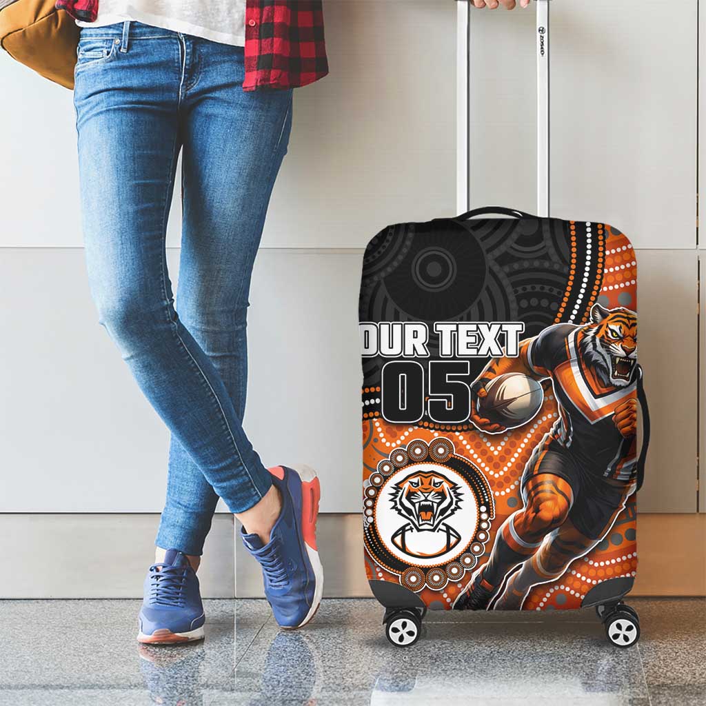 Custom Tigers Luggage Cover Warrior Mascot With Aboriginal Indigenous